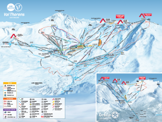Plan des pistes Val Thorens - Orelle - Hiver