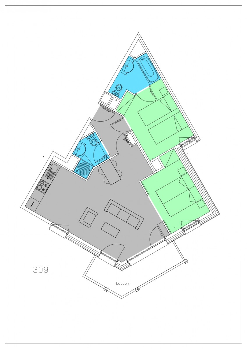 Appartement 3 pièces 4/6 personnes © Résidence Le Hameau du Kashmir Appartement 3 pièces 4/6 personnes © Résidence Le Hameau du Kashmir