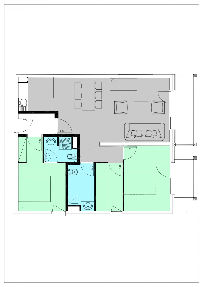 Appartement 3 pièces Cabine 6 personnes © Résidence L'Oxalys