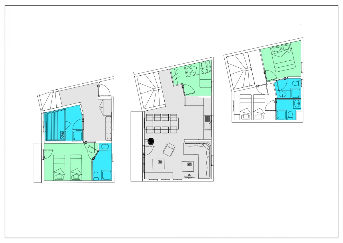 Appartement 4 pièces Cabine 8 personnes avec Sauna © Résidence Montagnettes Soleil 2