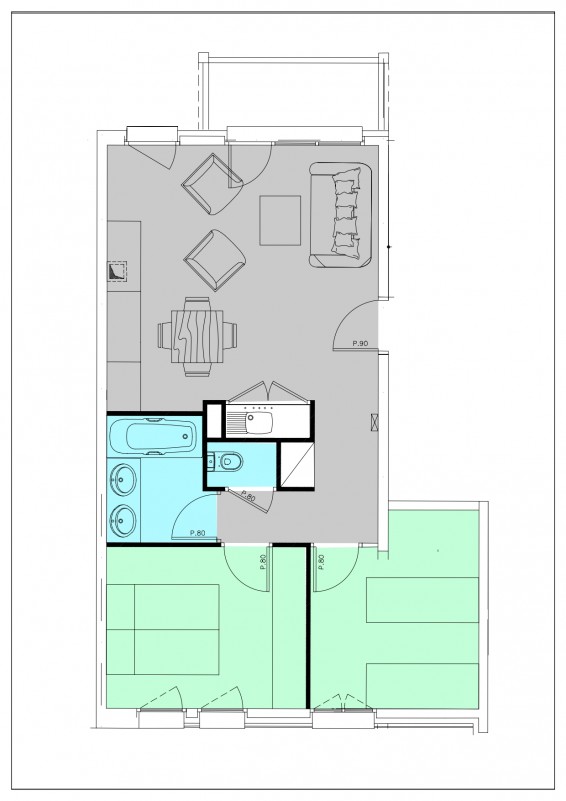 Appartement 2 pièces 2/4 personnes © Résidence L'Oxalys